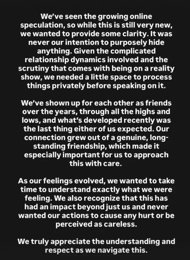 Amanda  Batula and West Wilson Relationship Confirmation Statement