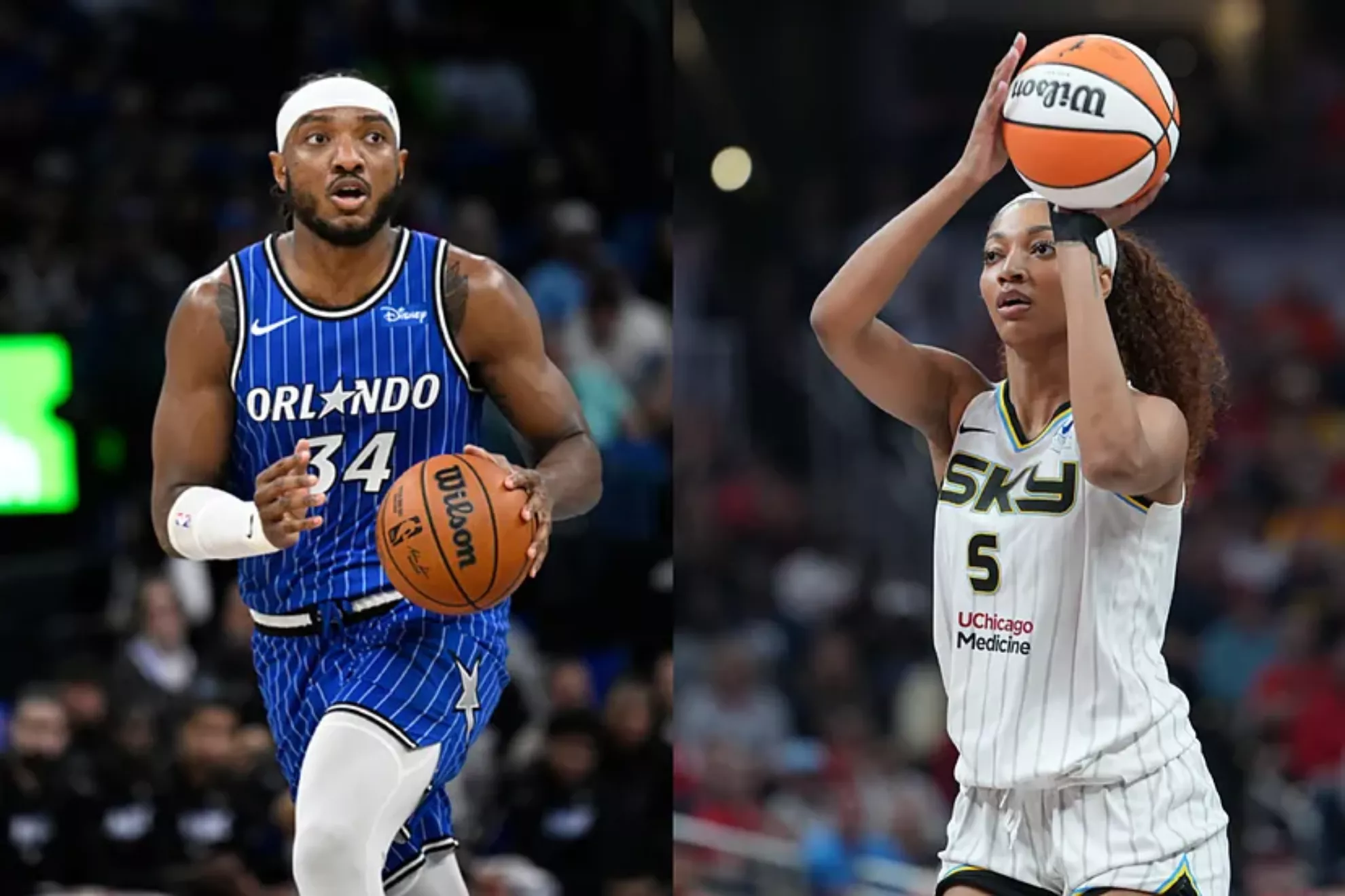 Angel Reese and Wendell Carter Jr.