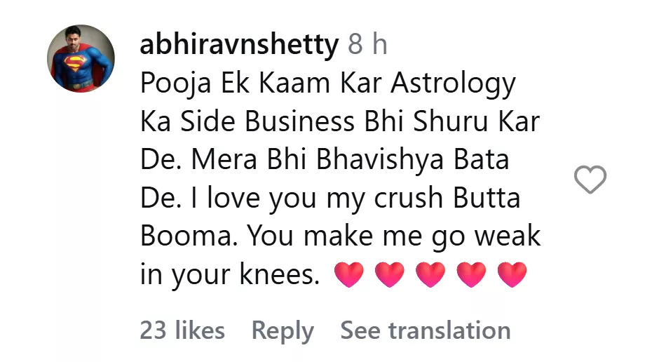 Pooja Hegde comment