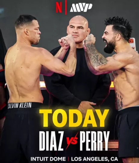 Nate Diaz vs Mike Perry fight on Netfliz