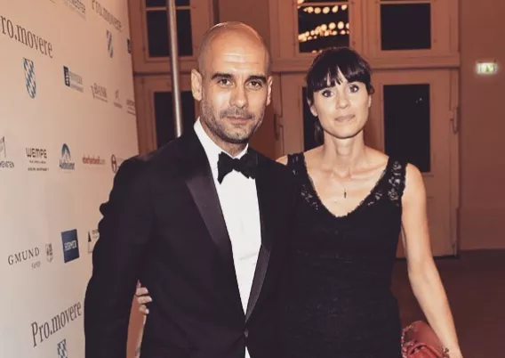 Pep Guardiola and wife