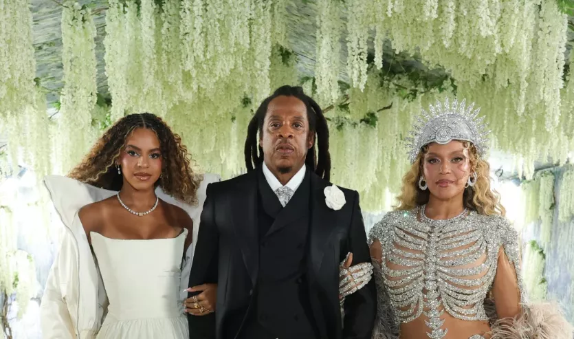 Beyonce with Jay Z and Blue Ivy