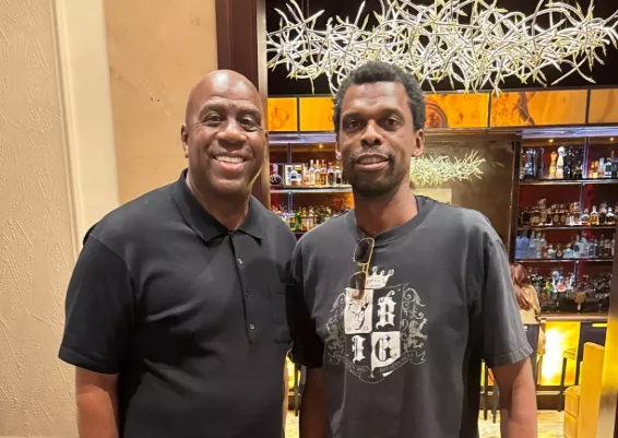 Magic Johnson and Victor Wembanyama's father