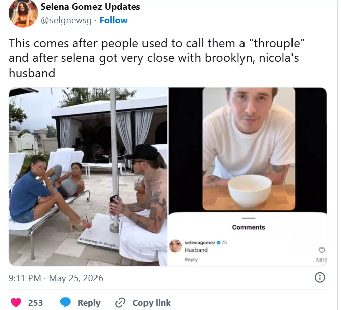 Selena Gomez, Brooklyn Beckham, Nicola throuple
