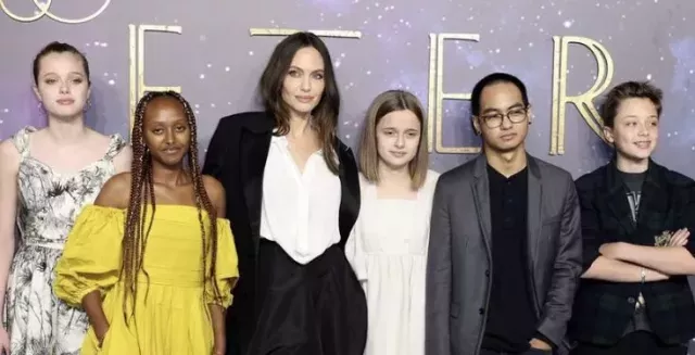 Angelina Jolie with kids