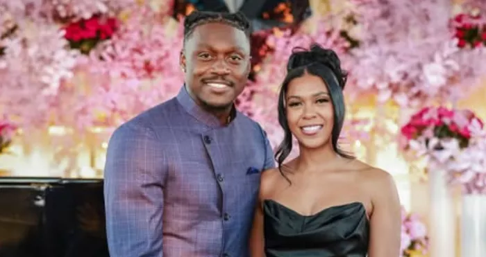 A.J Brown with wife Kelsey Riley