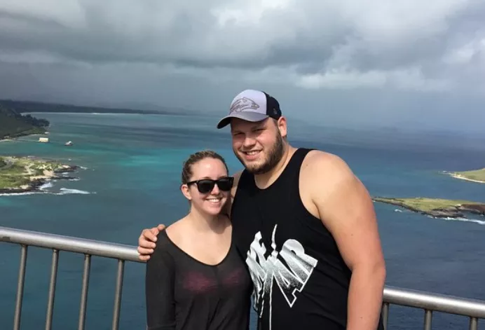 Joel Bitonio with wife Courtney