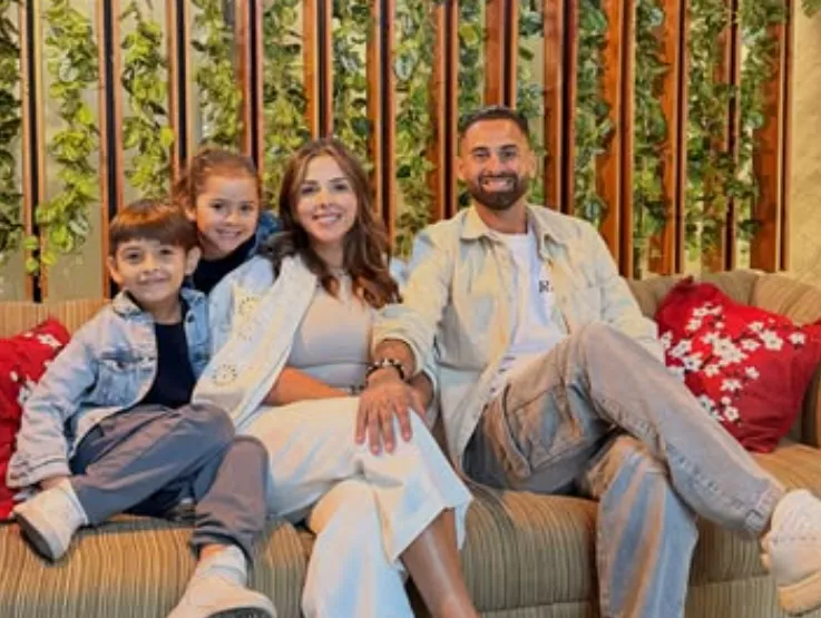 Lucas Trejo with wife and kids