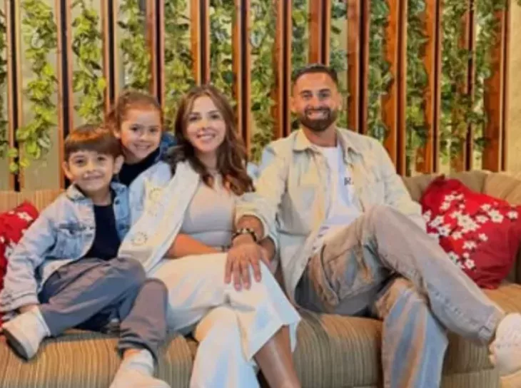 Lucas Trejo with wife and kids