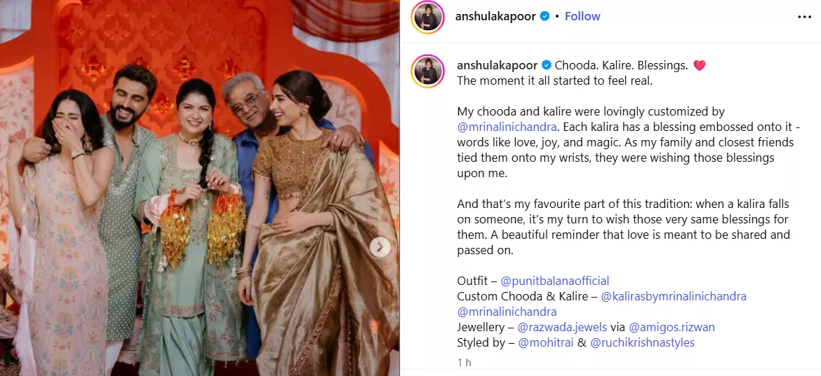 Anshula Kapoor Chooda and Kalire ceremony