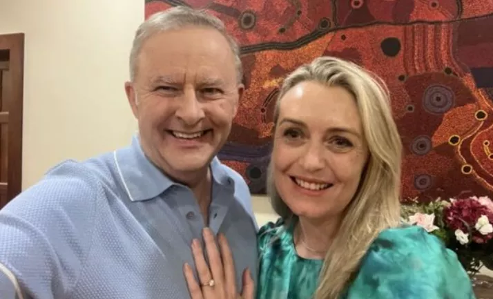 Anthony Albanese and wife Jodie Haydon