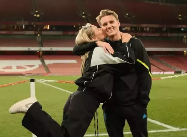 Martin Odegaard and wife