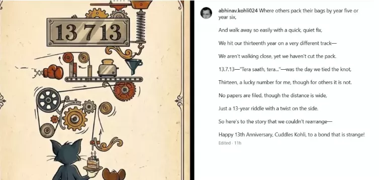 Abhinav Kohli anniversary post