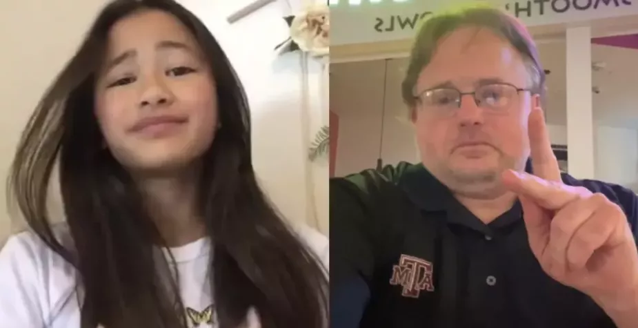 Kaylee Hottle and her father