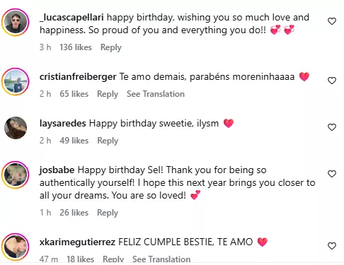 Selena Gomez comments