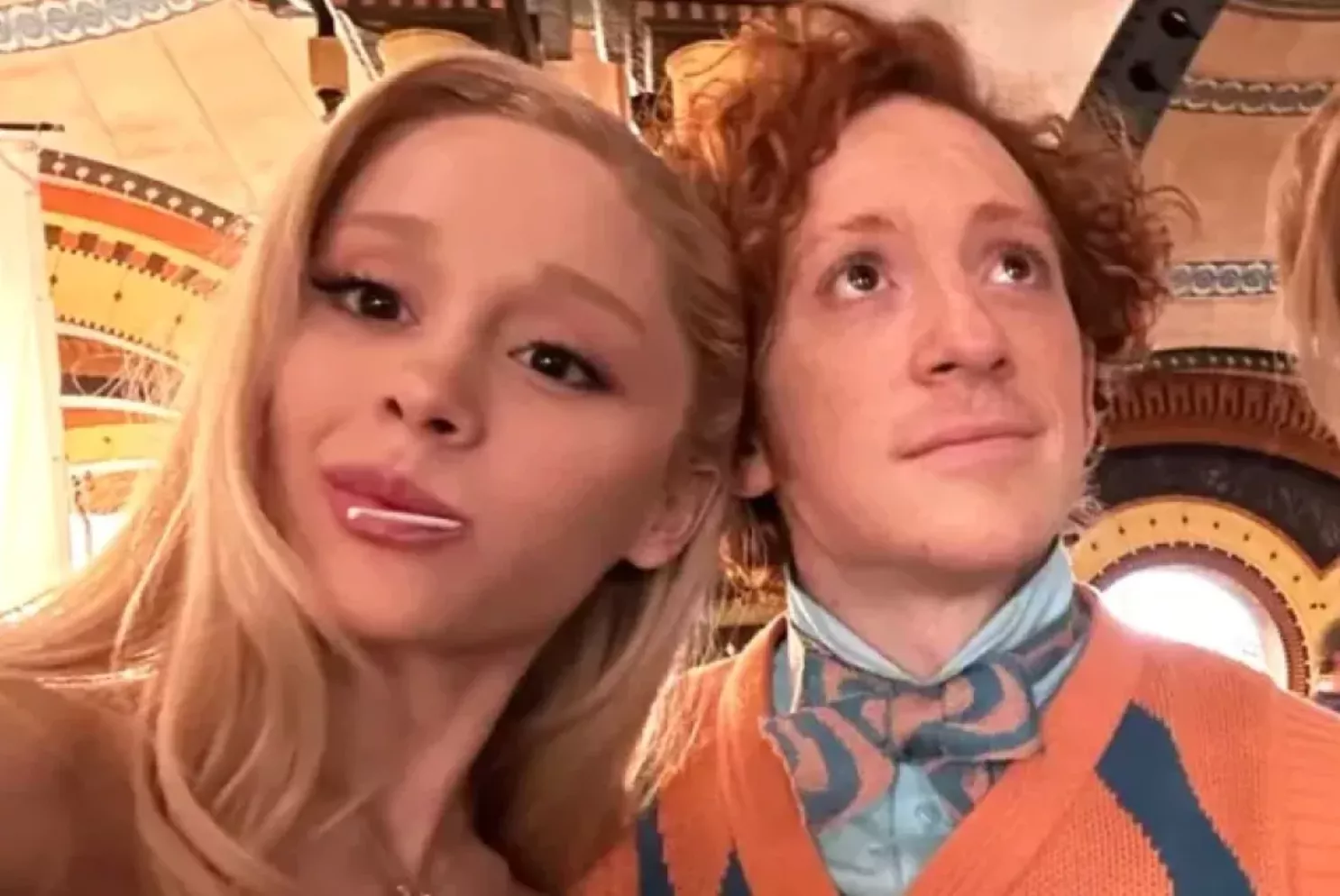 Ariana Grande and Ethan Slater