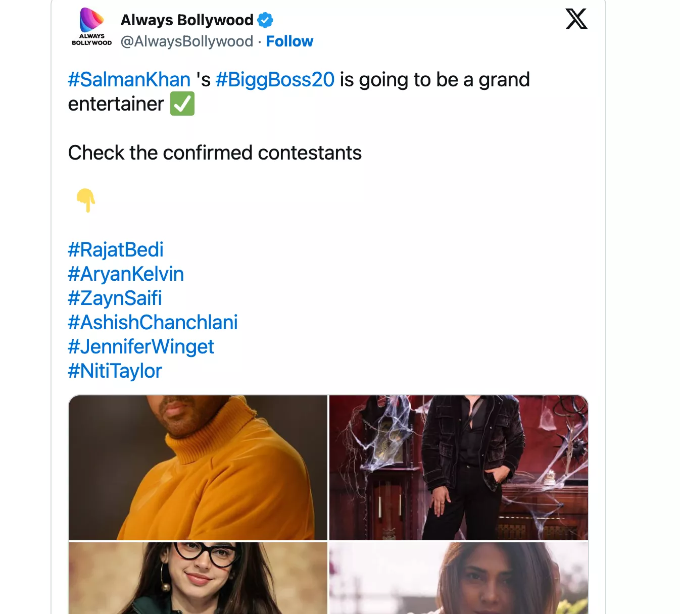 Bigg Boss 20 contestants