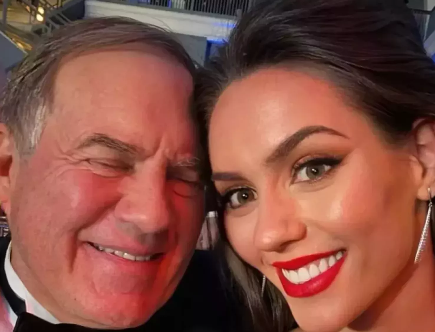 Jordon Hudson and Bill Belichick