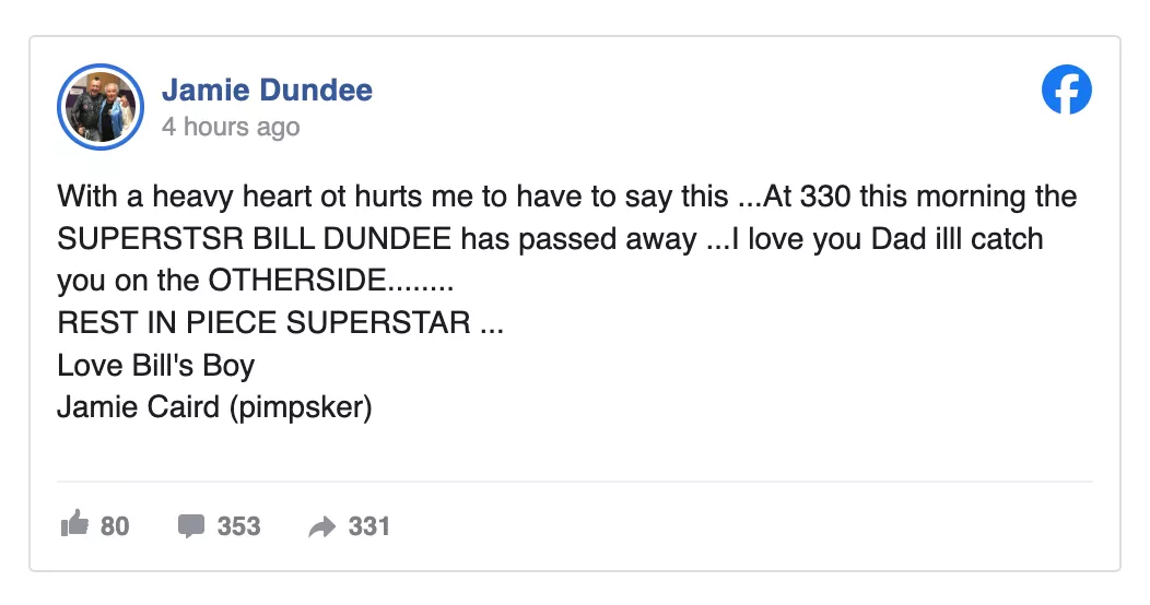 Bill Dundee death
