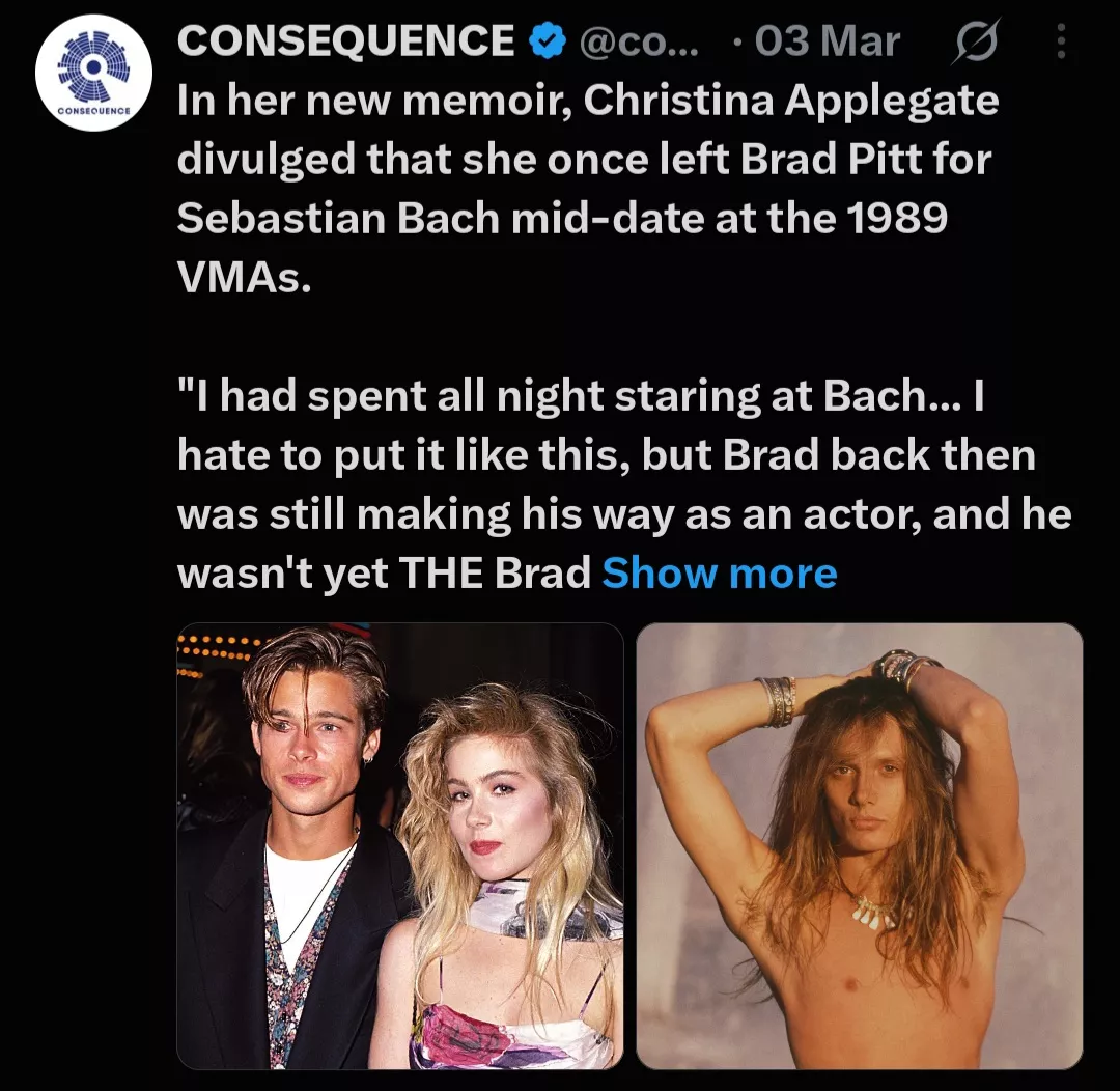 Christina Applegate and Brad Pitt