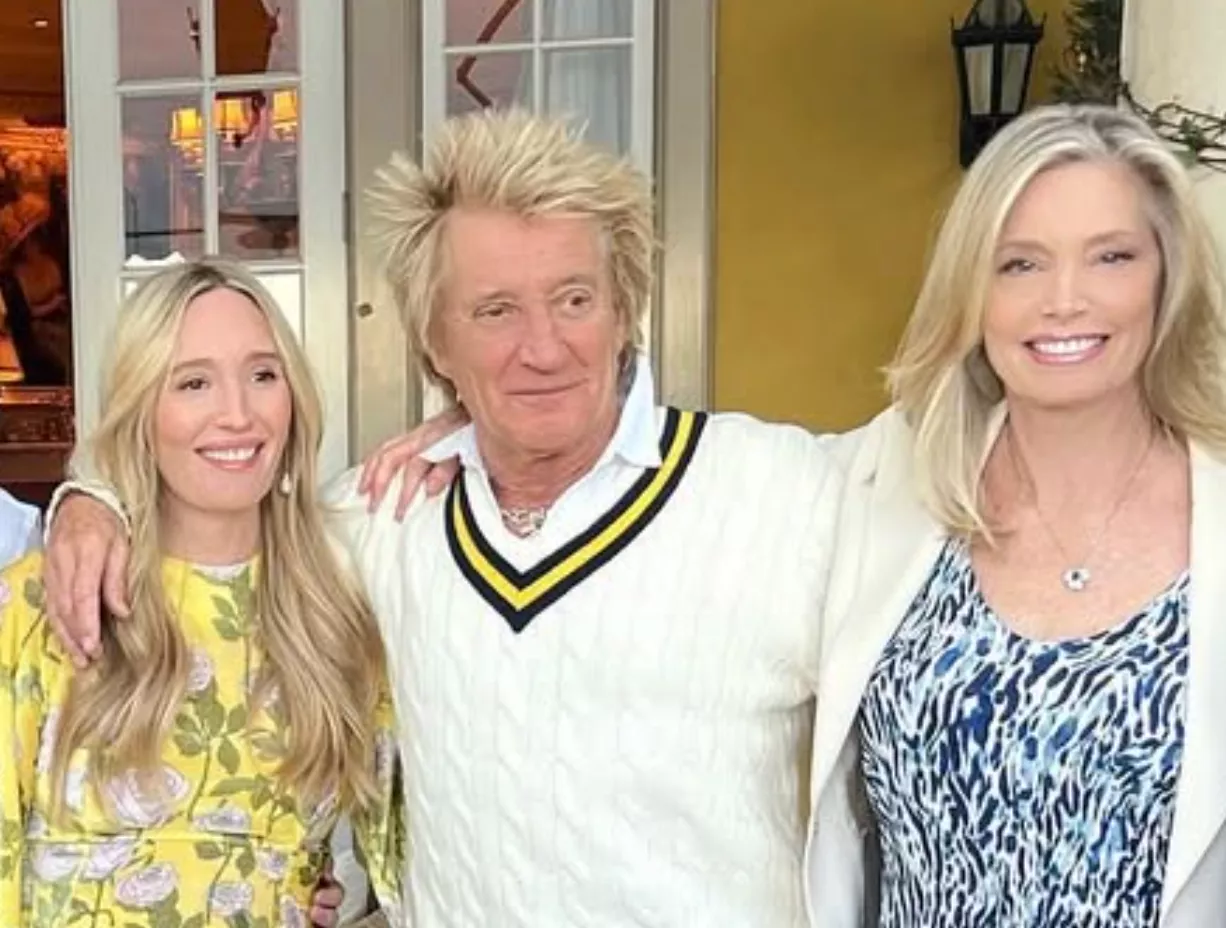 Rod Stewart, Kelly Emberg and daughter