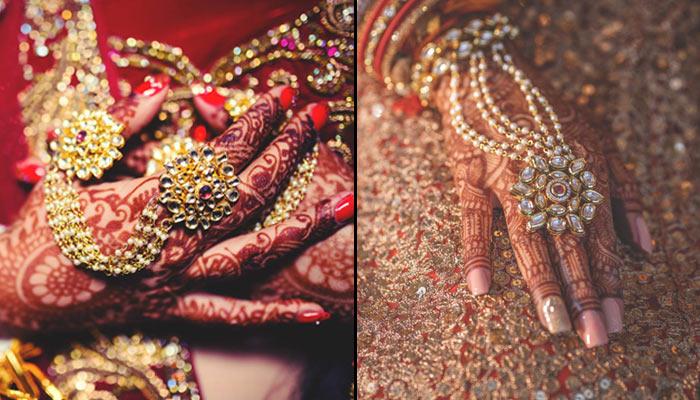 Moh-Maya by Disha Khatri Kundan Haathphool | Gold, Mixed Metal Alloy Of  Brass, Kundan | Antique jewellery designs, Aza fashion, Palm bracelet