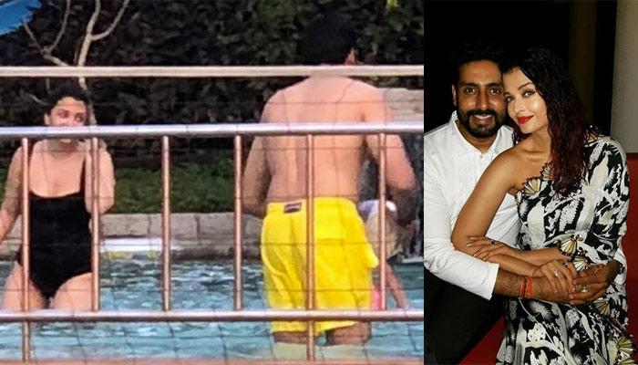 Aishwarya Rai Bachchan Spotted In A Black Monokini, With Abhishek And Aaradhya, In A Pool In Goa