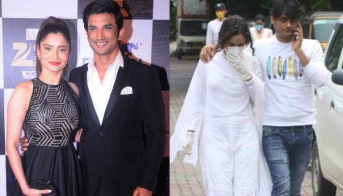 Ankita Lokhande Visits Sushant Singh Rajput S Family At His Mumbai Residence A Day After His Funeral