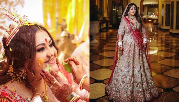 Bengali Bride Wore A Unique Tarun Tahiliani Lehenga, Ditched The 'Shankha  Pola' For 'White Chooda'