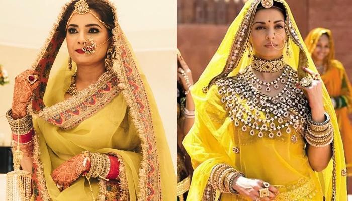 Sabyasachi Bride Re-Created &#39;Jodhaa-Akbar&#39; Look With Her Unique Yellow-Coloured Lehenga