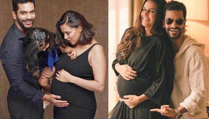 Pregnant Neha Dhupia Works Out With Her Husband, Angad Bedi In A Gym,  Caresses Her Baby