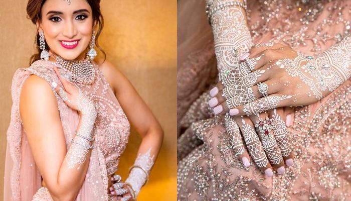 Bride Ditched Her Usual Mehendi For A White Heena Design For Her Pre-Phera  Reception