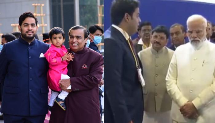 Akash Ambani Touches PM Modi's Feet To Seek Blessings At 5G Launch Event, His Simplicity Wins Hearts