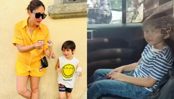 Taimur poses on jeep; Jeh photobombs Kareena, Saif Ali Khan