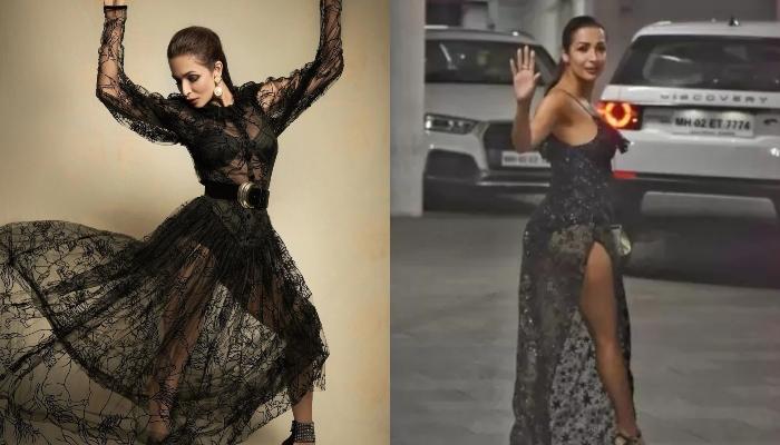 Malaika Arora in risque red gown and shimmery green dress proves she is the  queen of thigh-high slits. Pics - India Today