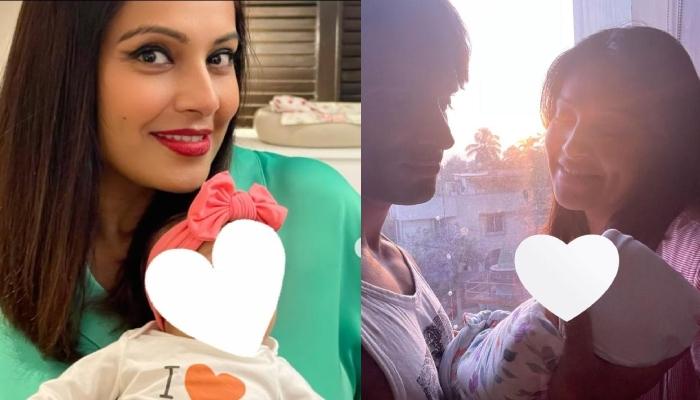 Bipasha Basu Shares A Cute Photo Of Her Baby Girl On 2-Month-B’day Wearing An Animal-Printed Onesie