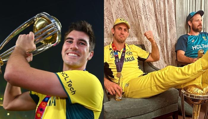 Mitchell Marsh Sits With Both His Legs Rested On WC Trophy, Gets Bashed As Pat Cummins Drops The Pic