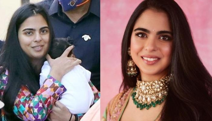 Isha Ambani’s Post Pregnancy Look As She Decks Up In A Pink Suit For Anant’s Engagement Festivities
