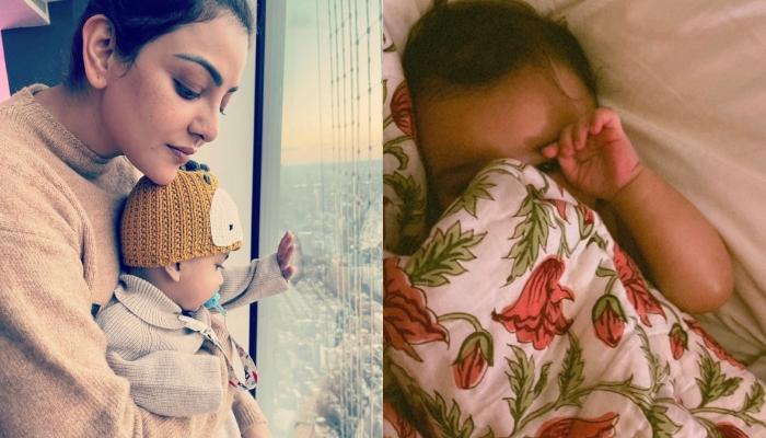 Kajal Aggarwal Shares A Sneak Peek Into Her Son, Neil’s Morning Routine, He Dons A Striped Onesie