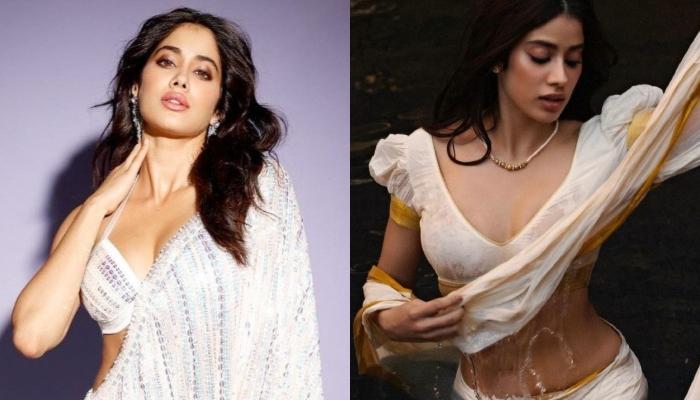 Janhvi Kapoor Flaunts Her Curves In A Wet White Saree, Steals Breaths In A Risque Deep-Necked Blouse