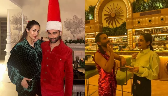 Orry Drops Inside Glimpses From Christmas Bash, Uorfi Javed Dresses As A Waitress And Takes Orders