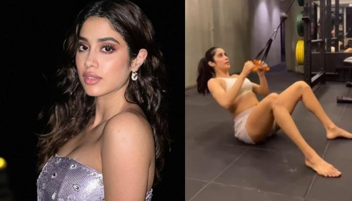 Janhvi Kapoor Looks Sexy While Sweating It Out In Gym In A Sports Bra And  Shorts