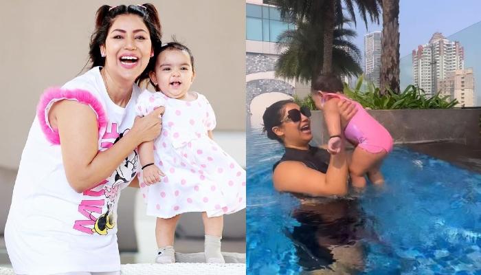 Debina Bonnerjee’s Firstborn, Lianna Dons A Cutesy Swimsuit While Playing In A Pool With Mommy
