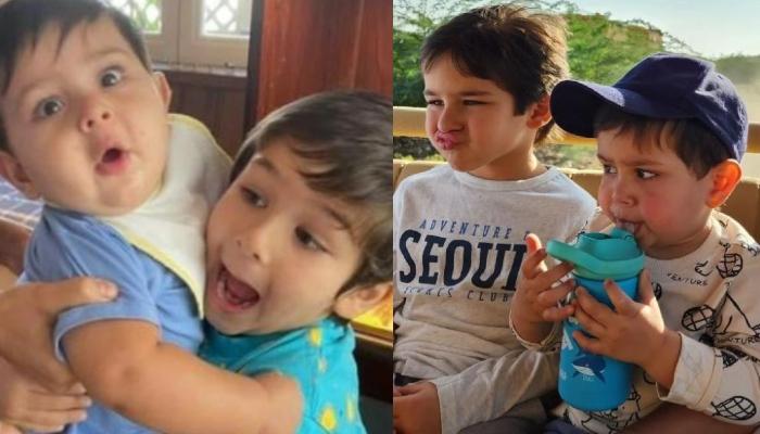 Taimur And Jehangir Look Adorable As They Strike A Goofy Pose For ‘Bua’, Saba’s Priceless Picture
