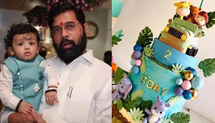 Chief Minister, Eknath Shinde’s Grandson, Rudransh’s Unique Jungle Safari-Themed Cake For 2nd B’Day
