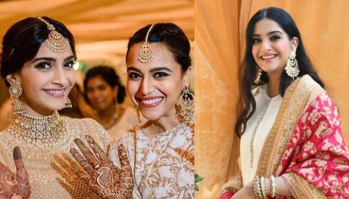 Sonam Kapoor Attends BFF, Swara Bhaskar’s Wedding With Fahad, Dons White Outfit With Royal ‘Dupatta’