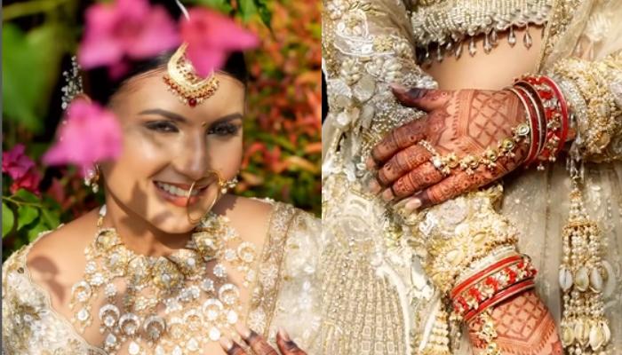 Blogger, Cherry Jain Dons Ivory-Hued Lehenga On Wedding, Flaunts Shell ‘Kaleeras’ And Nude Jewellery