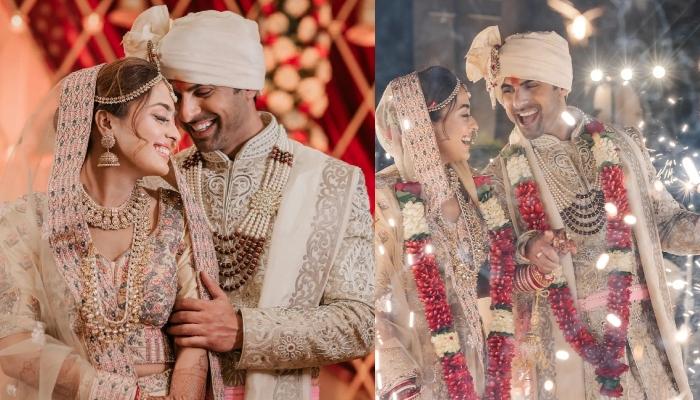 Kirtida Mistry Gets Married To Ribbhu Mehra, She Stuns In A Beige Lehenga With Multi-Coloured ‘Buti’