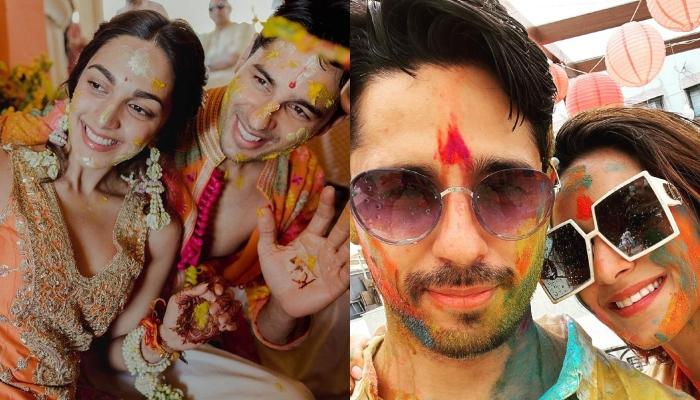 Sidharth Malhotra Plays First Holi With His ‘Mrs’ Kiara Advani, Twins In White As They Pose Together
