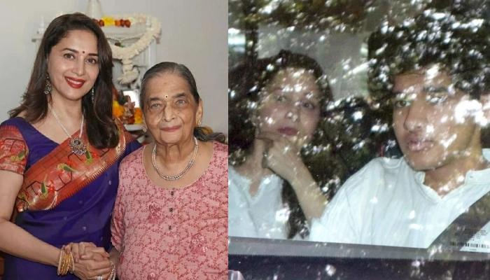Madhuri Dixit Greets Paps With Folded Hands As She Gets Spotted Ahead Of Mom, Snehalata’s Last Rites